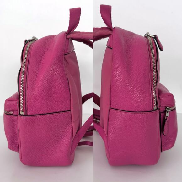 Coach Charlie Mini Backpack in Pebble Leather and Nylon Pink F38263 main image 5